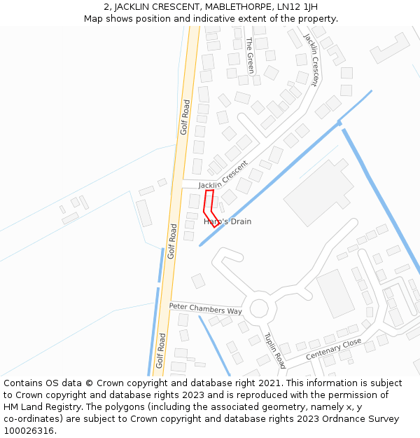 2, JACKLIN CRESCENT, MABLETHORPE, LN12 1JH: Location map and indicative extent of plot