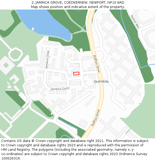 2, JAMAICA GROVE, COEDKERNEW, NEWPORT, NP10 8AD: Location map and indicative extent of plot