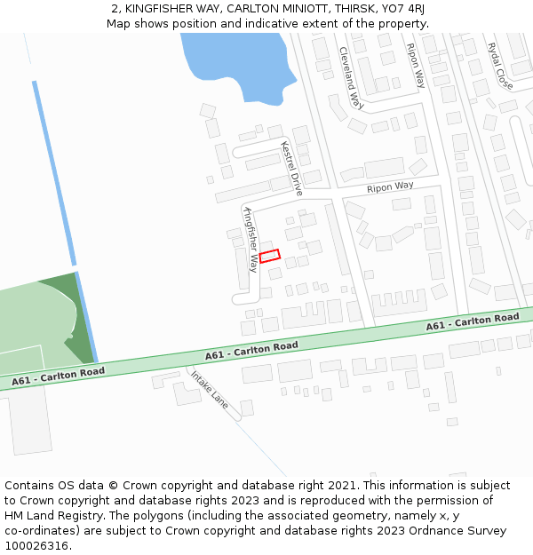2, KINGFISHER WAY, CARLTON MINIOTT, THIRSK, YO7 4RJ: Location map and indicative extent of plot