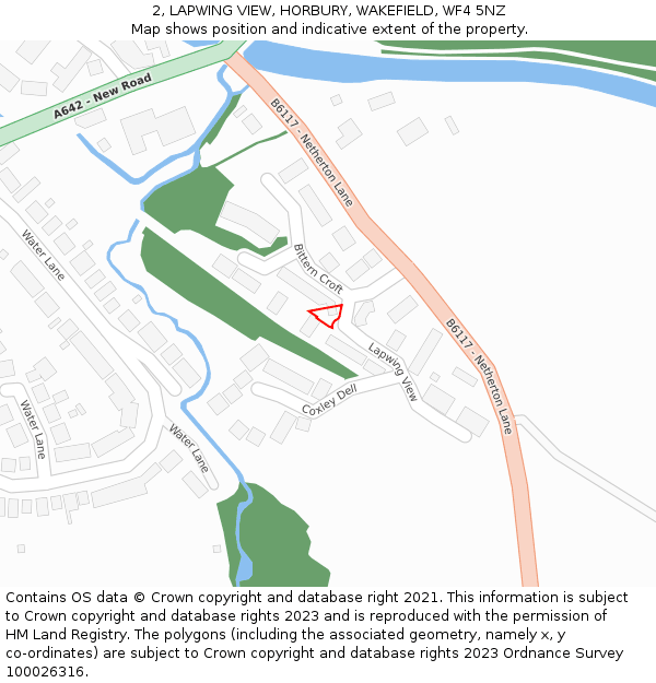 2, LAPWING VIEW, HORBURY, WAKEFIELD, WF4 5NZ: Location map and indicative extent of plot