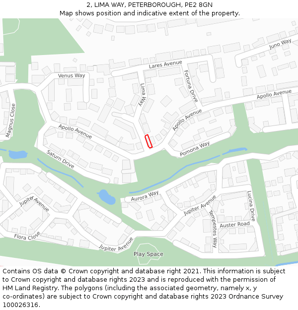 2, LIMA WAY, PETERBOROUGH, PE2 8GN: Location map and indicative extent of plot