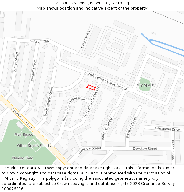 2, LOFTUS LANE, NEWPORT, NP19 0PJ: Location map and indicative extent of plot