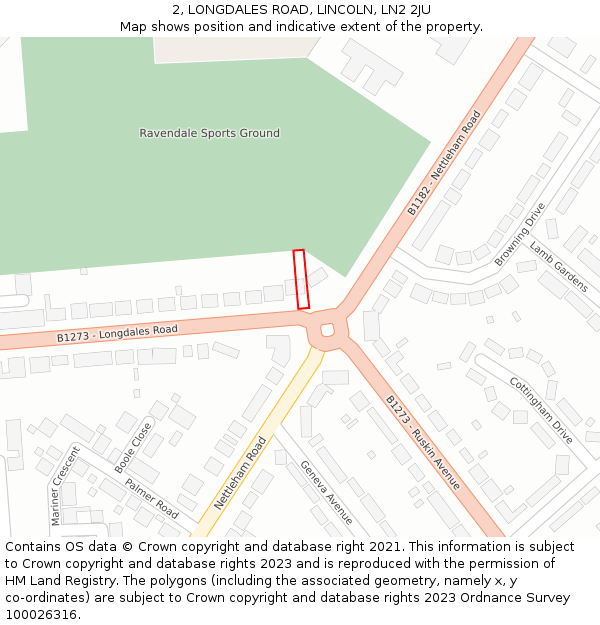 2, LONGDALES ROAD, LINCOLN, LN2 2JU: Location map and indicative extent of plot