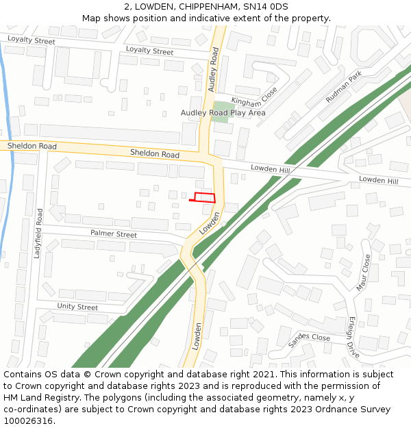 2, LOWDEN, CHIPPENHAM, SN14 0DS: Location map and indicative extent of plot