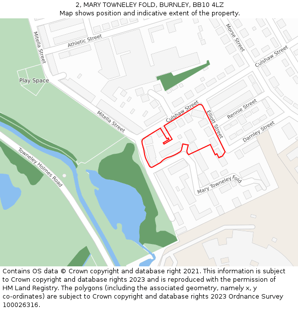 2, MARY TOWNELEY FOLD, BURNLEY, BB10 4LZ: Location map and indicative extent of plot