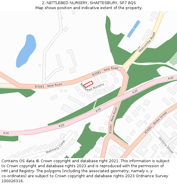 2, NETTLEBED NURSERY, SHAFTESBURY, SP7 8QS: Location map and indicative extent of plot