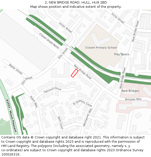 2, NEW BRIDGE ROAD, HULL, HU9 2BD: Location map and indicative extent of plot