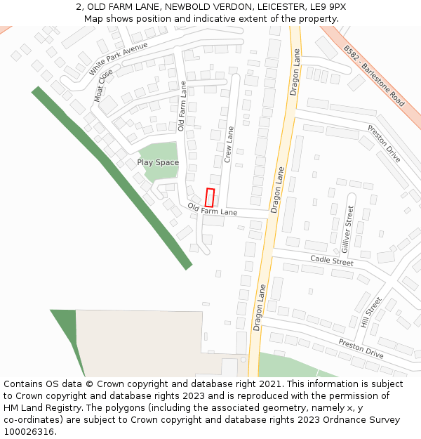 2, OLD FARM LANE, NEWBOLD VERDON, LEICESTER, LE9 9PX: Location map and indicative extent of plot