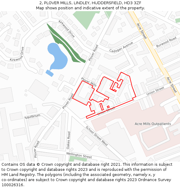2, PLOVER MILLS, LINDLEY, HUDDERSFIELD, HD3 3ZF: Location map and indicative extent of plot