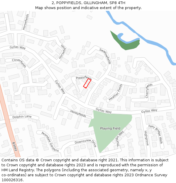 2, POPPYFIELDS, GILLINGHAM, SP8 4TH: Location map and indicative extent of plot