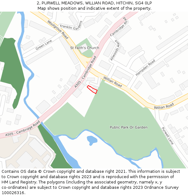 2, PURWELL MEADOWS, WILLIAN ROAD, HITCHIN, SG4 0LP: Location map and indicative extent of plot
