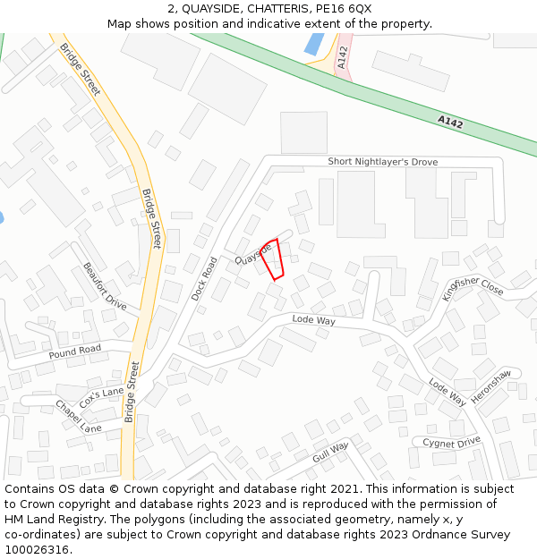 2, QUAYSIDE, CHATTERIS, PE16 6QX: Location map and indicative extent of plot