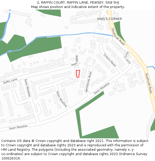 2, RAFFIN COURT, RAFFIN LANE, PEWSEY, SN9 5HJ: Location map and indicative extent of plot