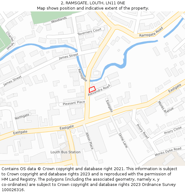 2, RAMSGATE, LOUTH, LN11 0NE: Location map and indicative extent of plot