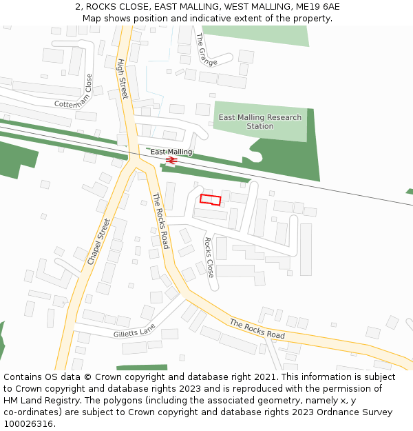 2, ROCKS CLOSE, EAST MALLING, WEST MALLING, ME19 6AE: Location map and indicative extent of plot