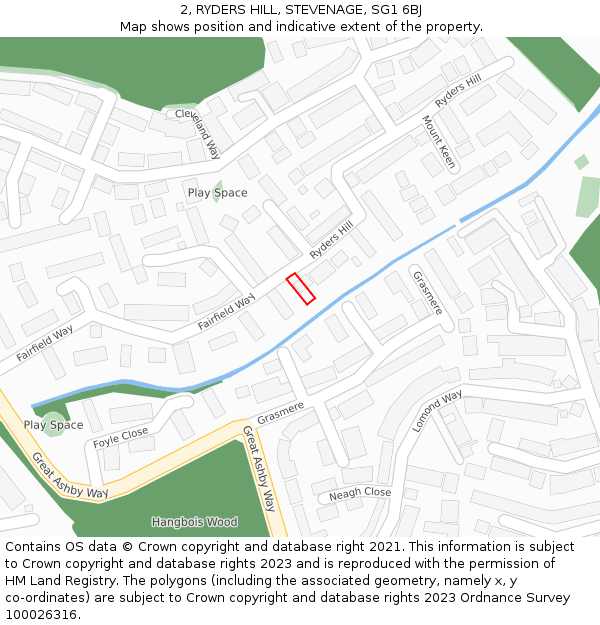 2, RYDERS HILL, STEVENAGE, SG1 6BJ: Location map and indicative extent of plot