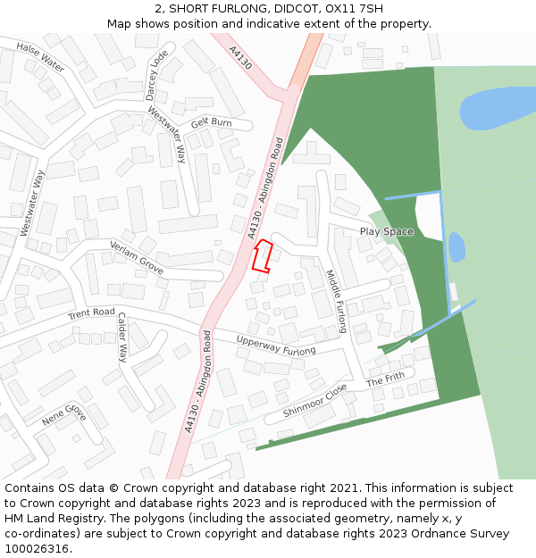 2, SHORT FURLONG, DIDCOT, OX11 7SH: Location map and indicative extent of plot