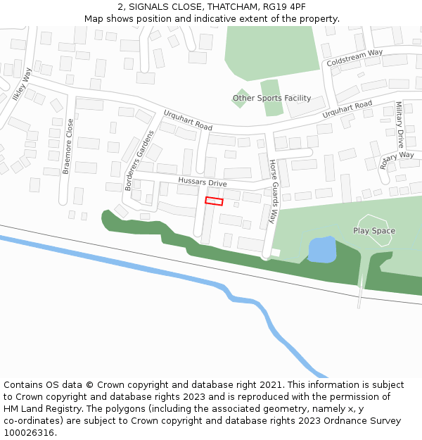 2, SIGNALS CLOSE, THATCHAM, RG19 4PF: Location map and indicative extent of plot
