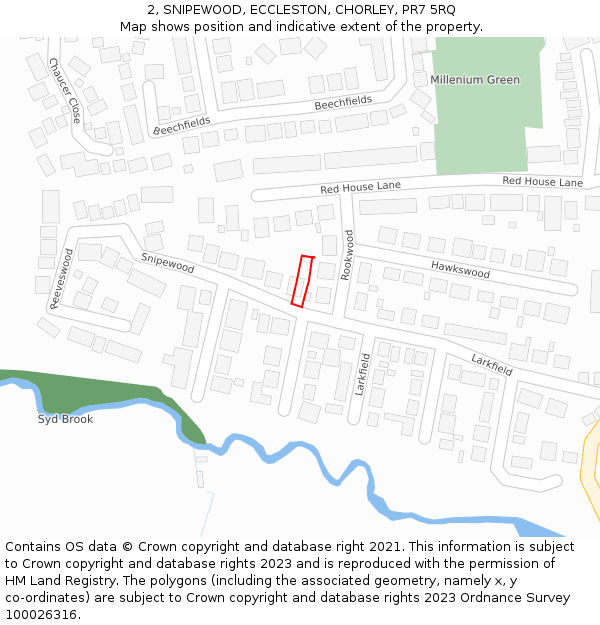 2, SNIPEWOOD, ECCLESTON, CHORLEY, PR7 5RQ: Location map and indicative extent of plot