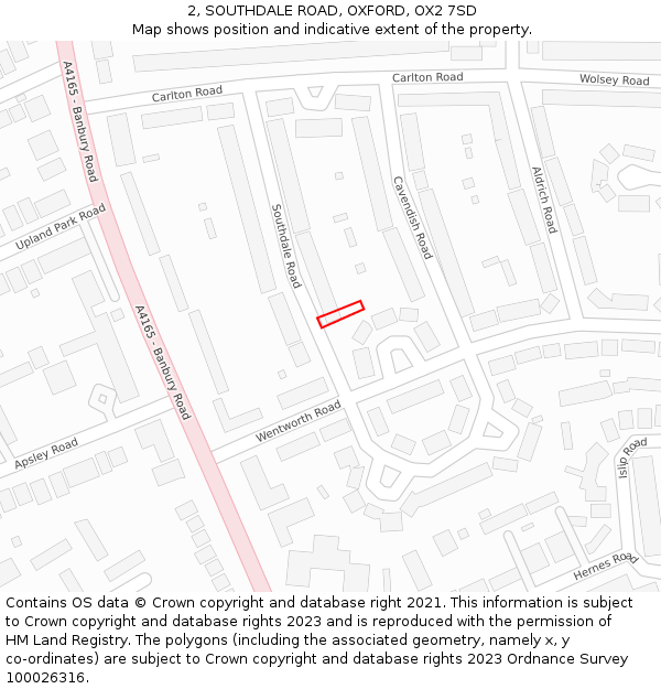 2, SOUTHDALE ROAD, OXFORD, OX2 7SD: Location map and indicative extent of plot