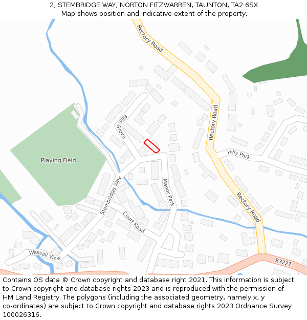 2, STEMBRIDGE WAY, NORTON FITZWARREN, TAUNTON, TA2 6SX: Location map and indicative extent of plot