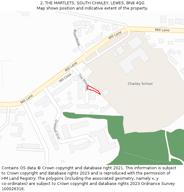 2, THE MARTLETS, SOUTH CHAILEY, LEWES, BN8 4QG: Location map and indicative extent of plot