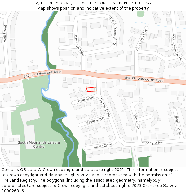 2, THORLEY DRIVE, CHEADLE, STOKE-ON-TRENT, ST10 1SA: Location map and indicative extent of plot