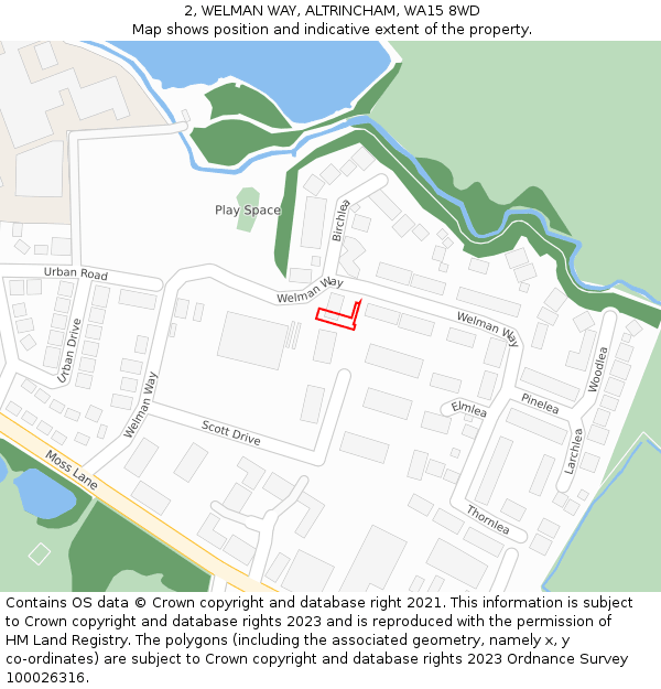 2, WELMAN WAY, ALTRINCHAM, WA15 8WD: Location map and indicative extent of plot