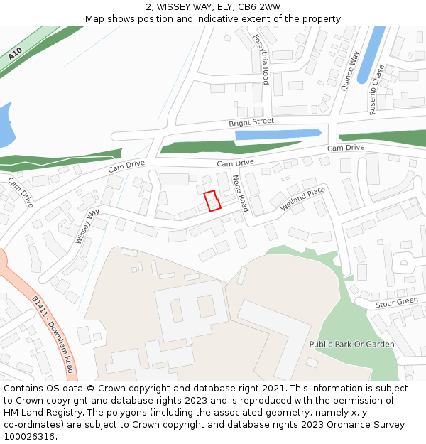 2, WISSEY WAY, ELY, CB6 2WW: Location map and indicative extent of plot