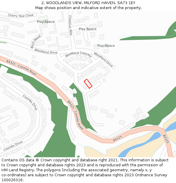 2, WOODLANDS VIEW, MILFORD HAVEN, SA73 1EY: Location map and indicative extent of plot