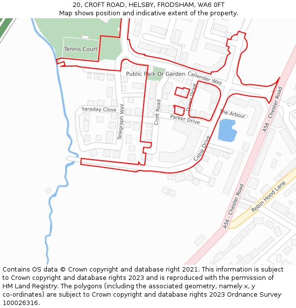 20, CROFT ROAD, HELSBY, FRODSHAM, WA6 0FT: Location map and indicative extent of plot