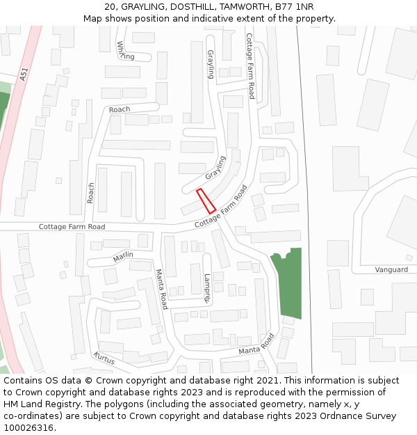 20, GRAYLING, DOSTHILL, TAMWORTH, B77 1NR: Location map and indicative extent of plot