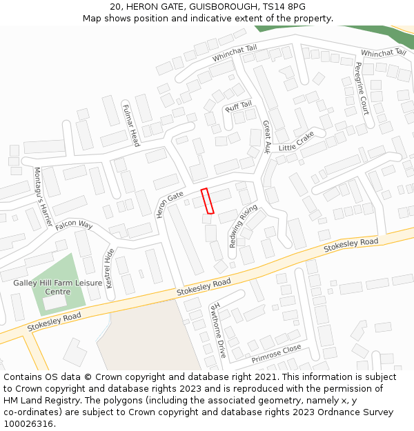 20, HERON GATE, GUISBOROUGH, TS14 8PG: Location map and indicative extent of plot