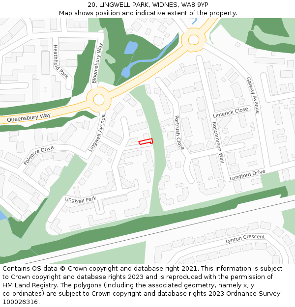 20, LINGWELL PARK, WIDNES, WA8 9YP: Location map and indicative extent of plot