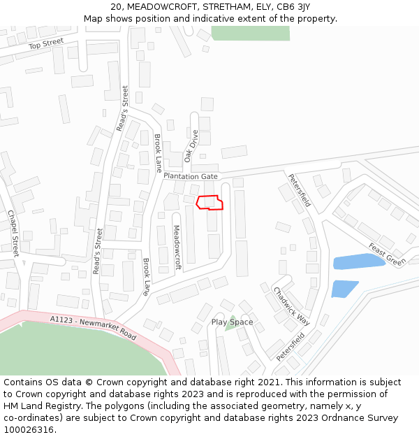 20, MEADOWCROFT, STRETHAM, ELY, CB6 3JY: Location map and indicative extent of plot