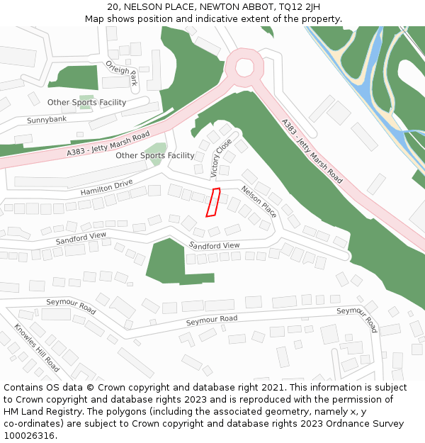 20, NELSON PLACE, NEWTON ABBOT, TQ12 2JH: Location map and indicative extent of plot