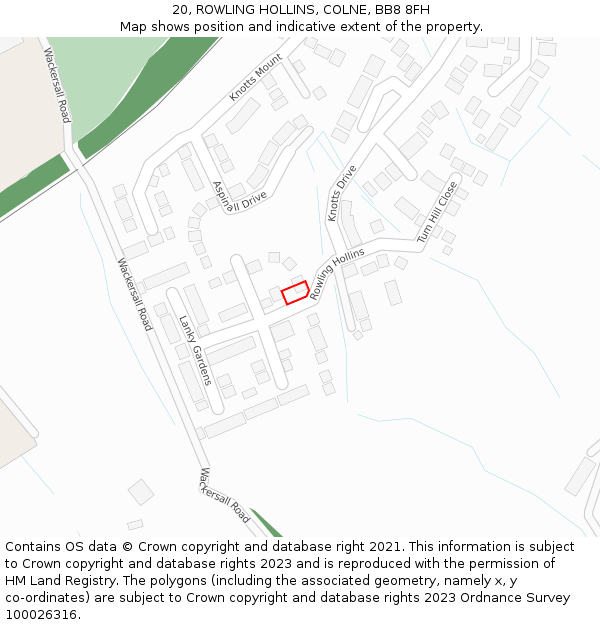 20, ROWLING HOLLINS, COLNE, BB8 8FH: Location map and indicative extent of plot