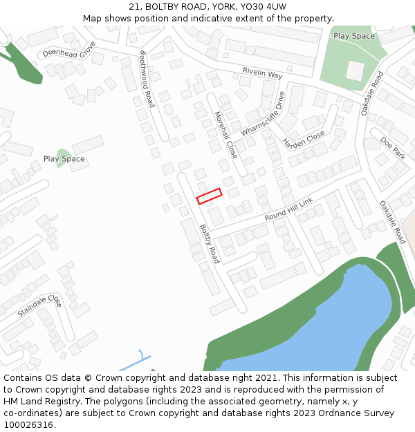 21, BOLTBY ROAD, YORK, YO30 4UW: Location map and indicative extent of plot