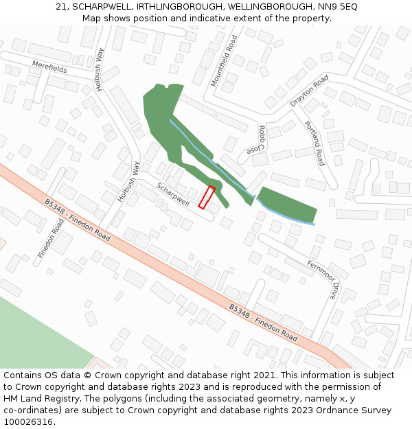 21, SCHARPWELL, IRTHLINGBOROUGH, WELLINGBOROUGH, NN9 5EQ: Location map and indicative extent of plot