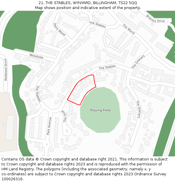 21, THE STABLES, WYNYARD, BILLINGHAM, TS22 5QQ: Location map and indicative extent of plot