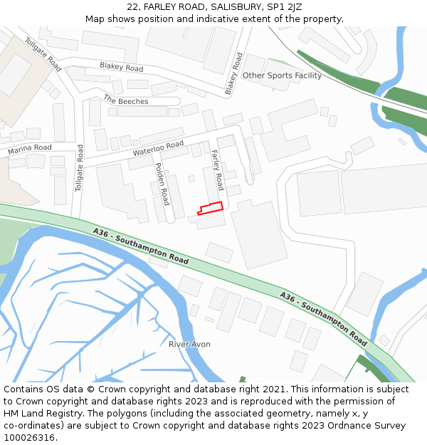 22, FARLEY ROAD, SALISBURY, SP1 2JZ: Location map and indicative extent of plot