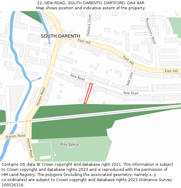 22, NEW ROAD, SOUTH DARENTH, DARTFORD, DA4 9AR: Location map and indicative extent of plot