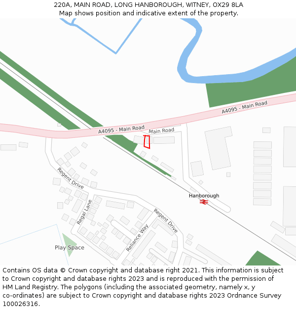 220A, MAIN ROAD, LONG HANBOROUGH, WITNEY, OX29 8LA: Location map and indicative extent of plot