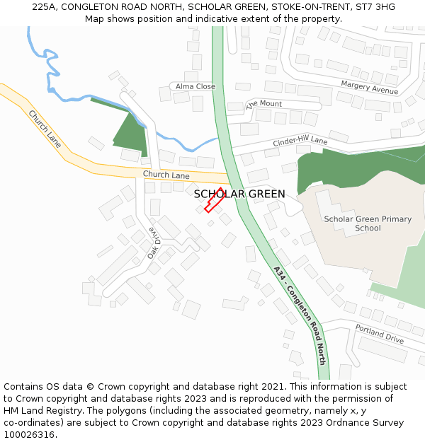 225A, CONGLETON ROAD NORTH, SCHOLAR GREEN, STOKE-ON-TRENT, ST7 3HG: Location map and indicative extent of plot