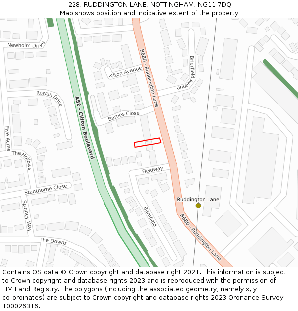 228, RUDDINGTON LANE, NOTTINGHAM, NG11 7DQ: Location map and indicative extent of plot