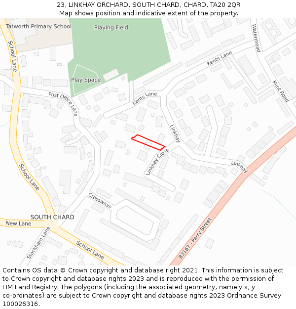 23, LINKHAY ORCHARD, SOUTH CHARD, CHARD, TA20 2QR: Location map and indicative extent of plot