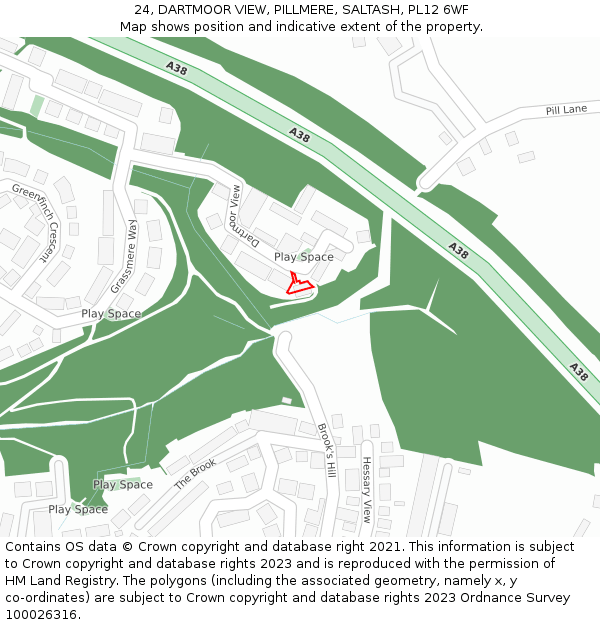 24, DARTMOOR VIEW, PILLMERE, SALTASH, PL12 6WF: Location map and indicative extent of plot