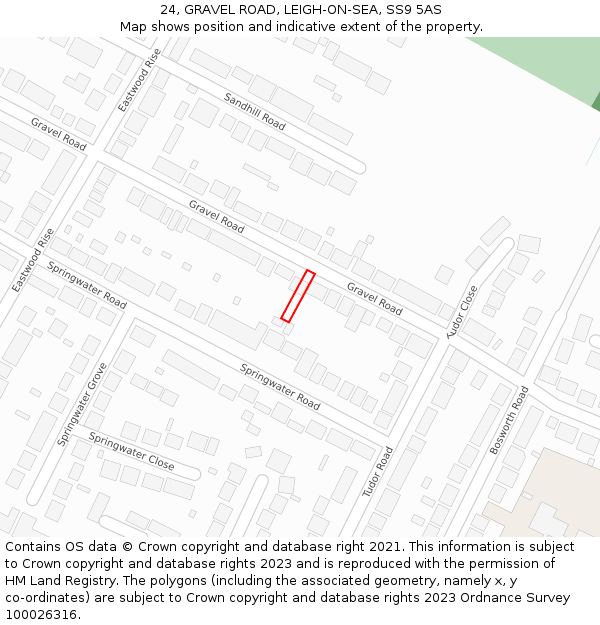 24, GRAVEL ROAD, LEIGH-ON-SEA, SS9 5AS: Location map and indicative extent of plot