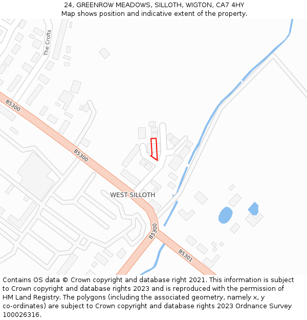 24, GREENROW MEADOWS, SILLOTH, WIGTON, CA7 4HY: Location map and indicative extent of plot