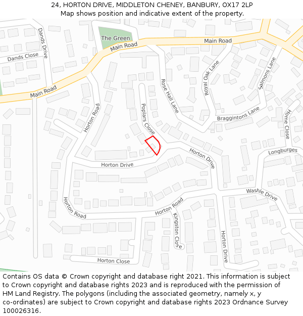 24, HORTON DRIVE, MIDDLETON CHENEY, BANBURY, OX17 2LP: Location map and indicative extent of plot